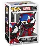 Carnage Captain America #1436 Funko Pop from Marvel displayed in box