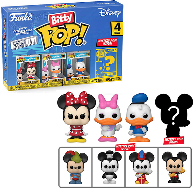 Funko Pop! Bitty Pop: Disney - Minnie Mouse, Daisy Duck, Donald Duck and a  Mystery Bitty Pop! 4-Pack