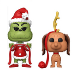Grinch & Max Funko Pop from How the Grinch Stole Christmas figure shown out of box