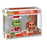 Grinch & Max Funko Pop from How the Grinch Stole Christmas displayed in box