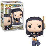 Nico Robin #2137 One Piece Egghead Island Funko Pop! in box and out of box showing futuristic outfit