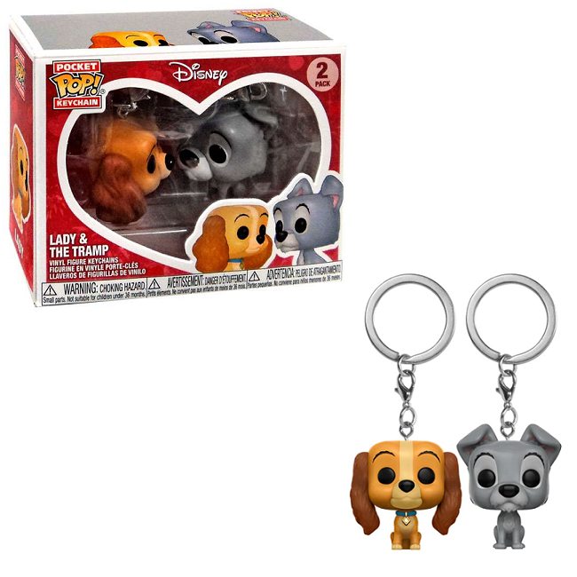 Lady The Tramp Disney Funko Pocket POP! Keychain [2-Pack