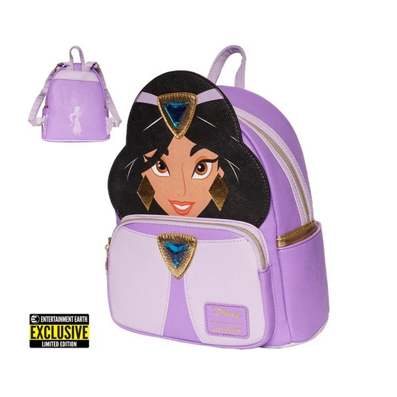Loungefly Aladdin Princess Jasmine Purple Outfit Cosplay Mini-Backpack
