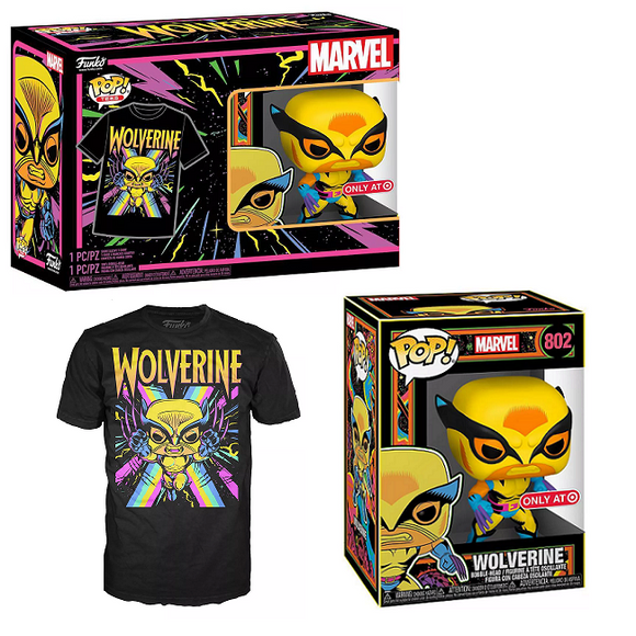 Wolverine #802 – Marvel Collectors Box Funko Pop! & Tee [Blacklight Target Exclusive Size-XL]