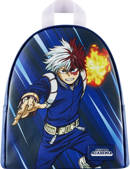 Front view of Todoroki My Hero Academia Funko Mini Backpack with character design
