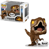 Atrociraptor Red Funko Pop #1217 BAM! Exclusive displayed both inside the box and out of the box