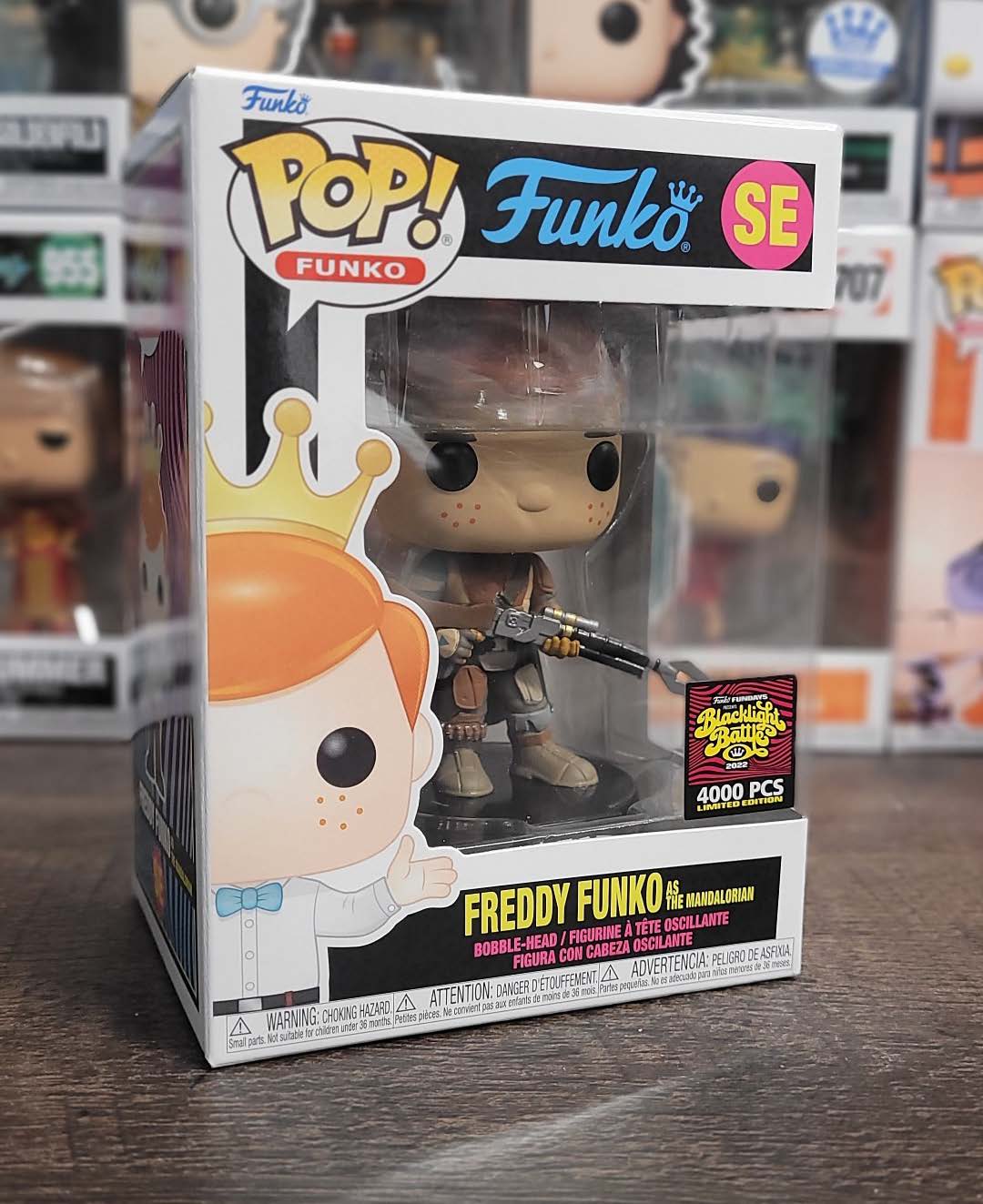 Freddy Funko as mandalorian retailer Funko pop 4000 pieces