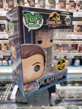 Dr. Alan Grant with Baby Dino #201 Jurassic Park Funko Pop front and side box view LE 1900