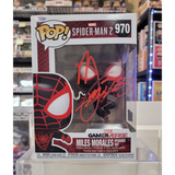 Miles Morales #970 Spider-Man 2 Funko Pop signed by Nadji Jeter front of box
