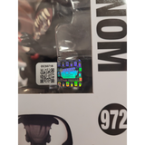 Venom #972 Spider-Man 2 Funko Pop OC Celebrity Marketing COA sticker close-up