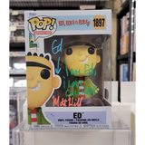 Ed #1897 Ed Edd n Eddy Funko Pop signed by Matt Hill front of box