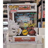 Komugi #1092 Hunter x Hunter Funko Pop signed by Ray Chase front of box