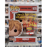 Signed Denji #1678 Chainsaw Man Funko Pop! with JSA COA front of Pop!