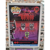 Batman Beyond #589 black and red Funko Pop! Actual Pop back of box.