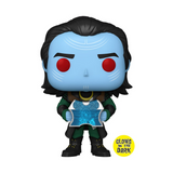 Frost Giant Loki #1269 Marvel Infinity Saga Funko Pop Glow in the Dark Entertainment Earth Exclusive vinyl figure out of box holding the Tesseract