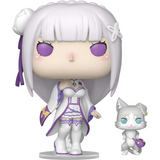 Emilia with Puck #2112 Re:Zero Funko Pop! with separate Puck companion figure out of box