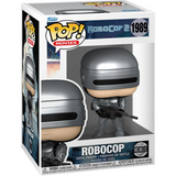 RoboCop Metallic #1989 RoboCop 2 Funko Pop! in window display box with metallic silver finish visible