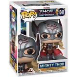 Mighty Thor #1041 Funko Pop Marvel Thor Love and Thunder figure in box with helmet armor and Mjolnir