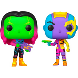 Gamora and Nebula Marvel Guardians of the Galaxy Funko Pop 2 Pack Black Light Target Exclusive out of box