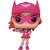 Batwoman #221 DC Bombshells Funko Pop With Purpose Funko Exclusive figure out of box in retro pink costume holding accessory