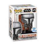 Mandalorian with Beskar Staff #479 Funko Pop inside the display box