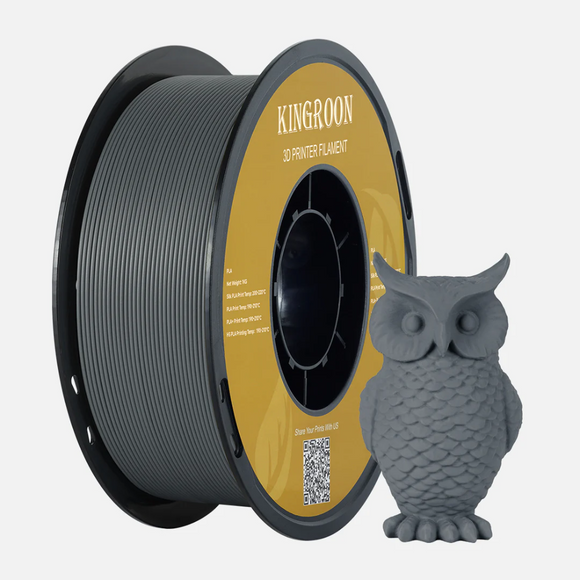 KINGROON PLA Basic filament spool with 3D printed owl model
