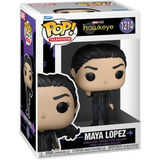 Maya Lopez #1214 Marvel Hawkeye Funko Pop TV figure in box holding weapon wearing black outfit