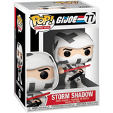 Storm Shadow #77 Funko Pop figure inside box showing Retro Toys design