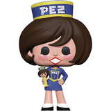 PEZ Girl #80 PEZ Funko Pop Ad Icons Brunette vinyl figure out of box holding PEZ dispenser