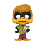 Daffy Duck as Shaggy Rogers #1240 WB100 Funko Pop Animation figure out of box holding Scooby Snacks