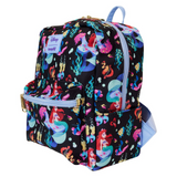 Little Mermaid Loungefly mini backpack Ariel all over print nylon bag side view