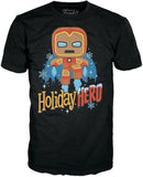 Gingerbread Iron Man Marvel Holiday Funko Pop! Tee out of box