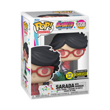 Sarada with Sharingan #1358 Boruto Funko Pop Glow in the Dark Entertainment Earth Exclusive vinyl figure in box
