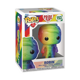 Robin #153 Pride Funko Pop! rainbow glitter design in display box