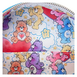 Inside liner of Loungefly Care Bears Rainbow Mini-Backpack with themed Care Bears print