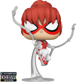 Spinneret #1293 Marvel Funko Pop! EE Exclusive swinging on web base out of box