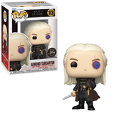 Aemond Targaryen #13 Glow Chase Funko Pop! shown in box and out of box, front view