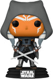 Ahsoka #467 Funko Pop out of box in cloaked pose with sabers drawn