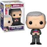 Alex Trebek #776 Jeopardy Funko Pop TV figure in box and out of box holding Final Jeopardy card