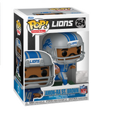 Amon-Ra St. Brown #254 Lions Funko Pop Football inside the box.