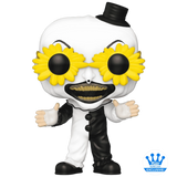 Art the Clown with Glasses #1593 Terrifier Funko Pop figure standing out of box close-up