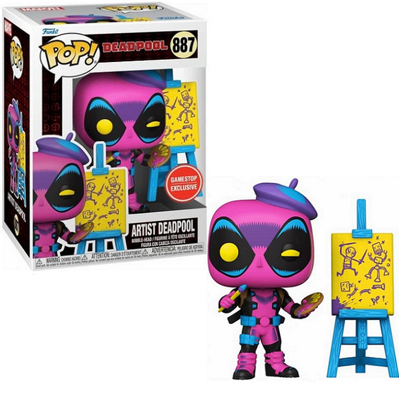 Artist Deadpool #887 - Deadpool Funko Pop! [BlackLight GameStop Exclusive]