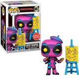 Artist Deadpool #887 Deadpool Funko Pop BlackLight GameStop Exclusive in box and out of box