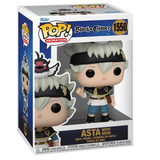 Asta with Nero #1550 Black Clover Funko Pop displayed in box, front view