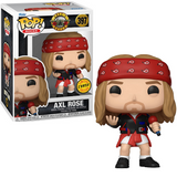 Axl Rose 1992 #397 Guns N Roses Funko Pop Rocks Chase shown in and out of the box.