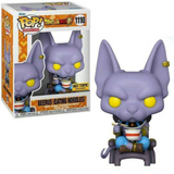 Beerus Eating Noodles #1110 Dragon Ball Super Funko Pop Hot Topic Exclusive in and out of box