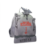 Beetlejuice tombstone Loungefly mini backpack glow in the dark EE Exclusive side view