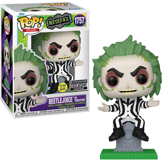 Beetlejuice on Tombstone #1757 - Beetlejuice Funko Pop! Plus [Gitd EE Exclusive]