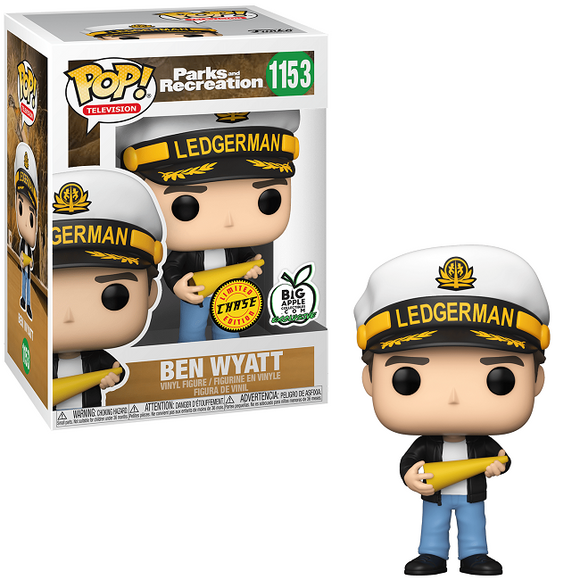 Ben Wyatt with Ledgerman Hat #1153 Parks and Recreation Funko Pop in box and out of box