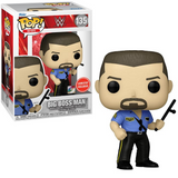 Big Boss Man #135 WWE Funko Pop shown in and out of GameStop Exclusive box